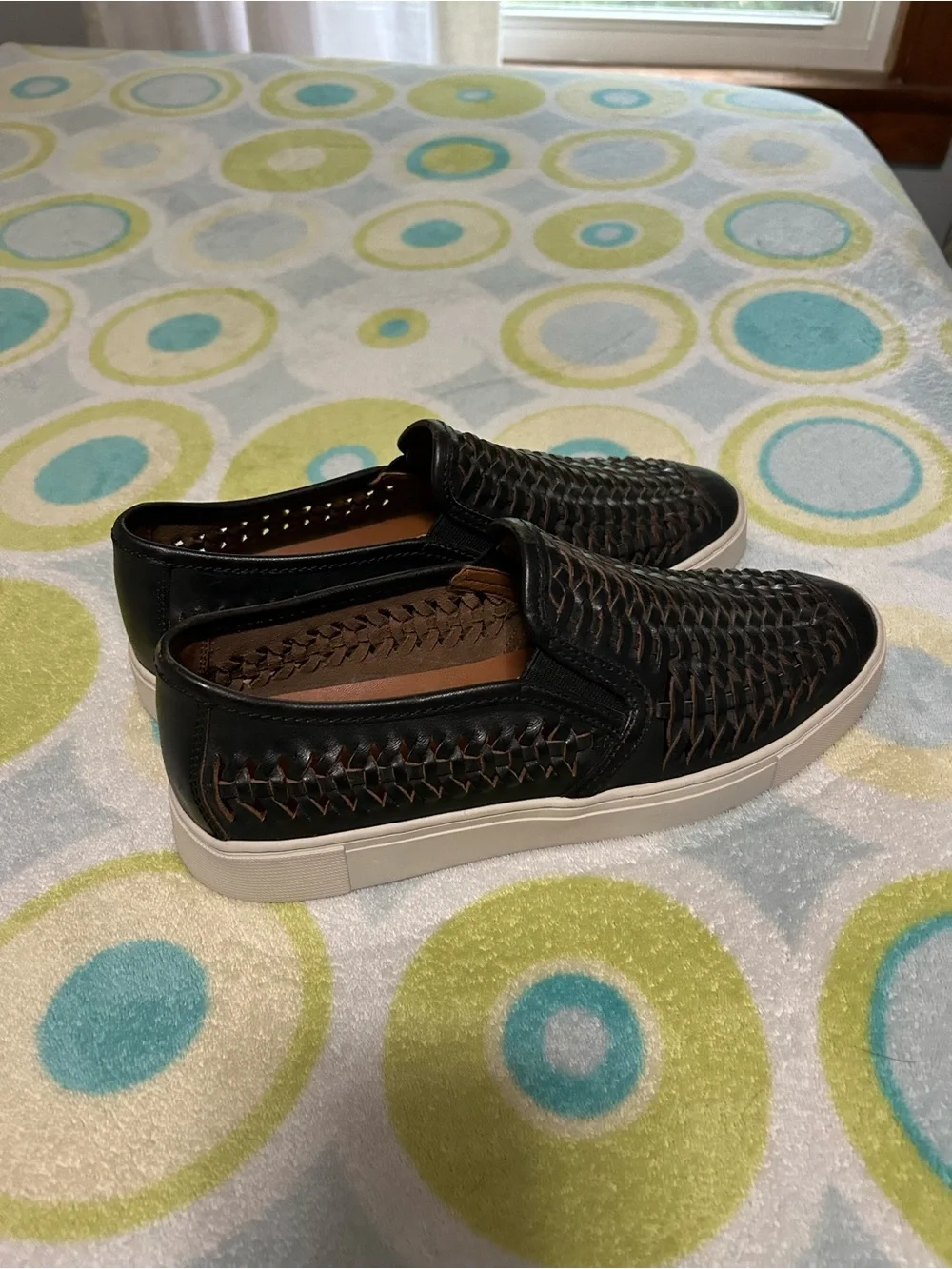 Frye Gabe Men’s Size 10 Black Woven Leather Slip-On Sneakers